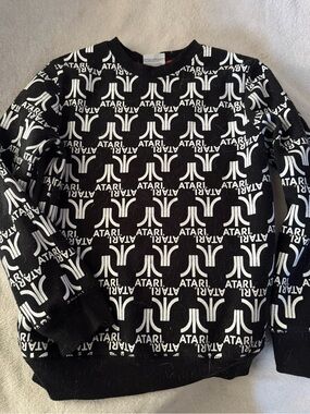Atari Kids Black w/ White Logo Crew Sweatshirt